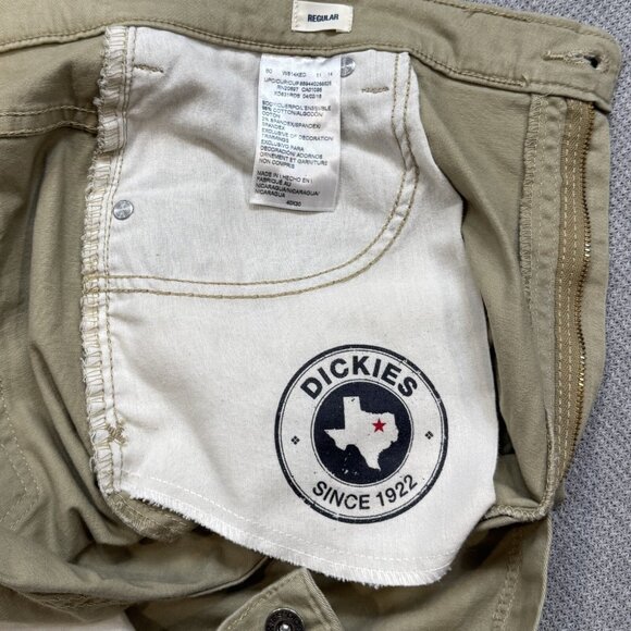 Dickies Mens Khaki Pants Stretch Straight Leg Pockets Tan Trouser Size 40X30 - Picture 7 of 13